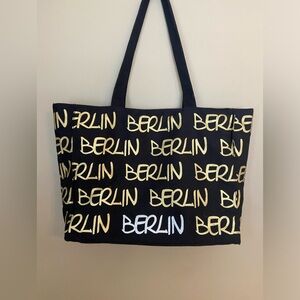 Berlin black and gold tote bag